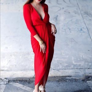 Red Drape Dress